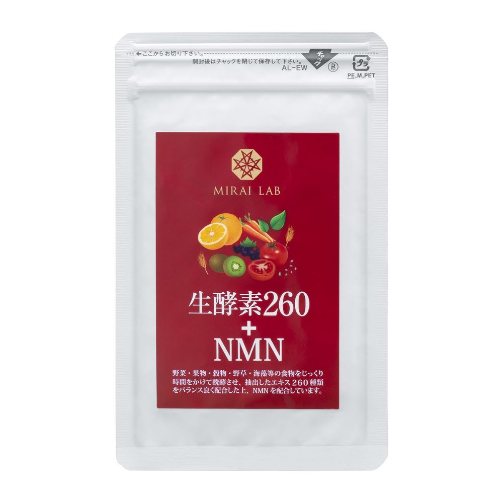 MIRAI LAB NMN Live Enzyme Supplement 60 Capsules / 30-Day