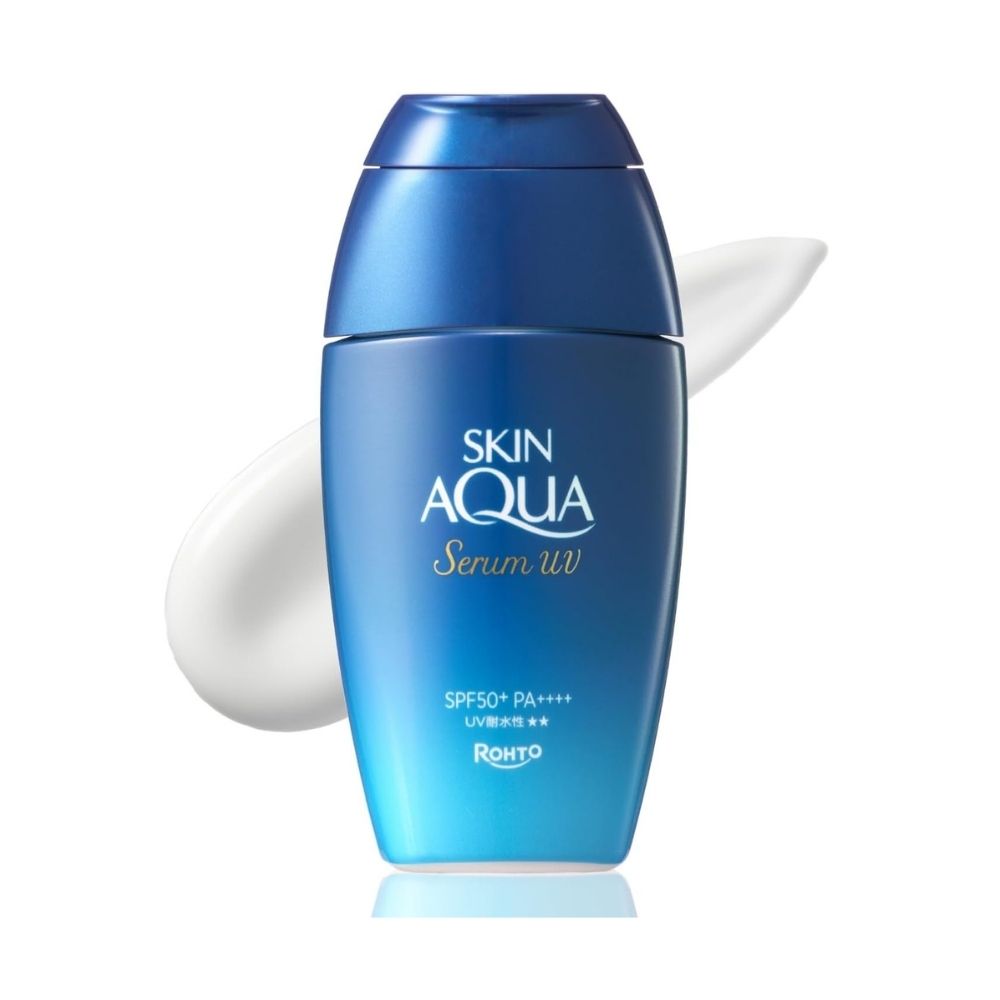 Rohto Skin Aqua Hyaluronic Serum UV - Sun -Sprotection Serum مع حمض الهيالورونيك SPF50+/ PA ++++ ، 70 جم.