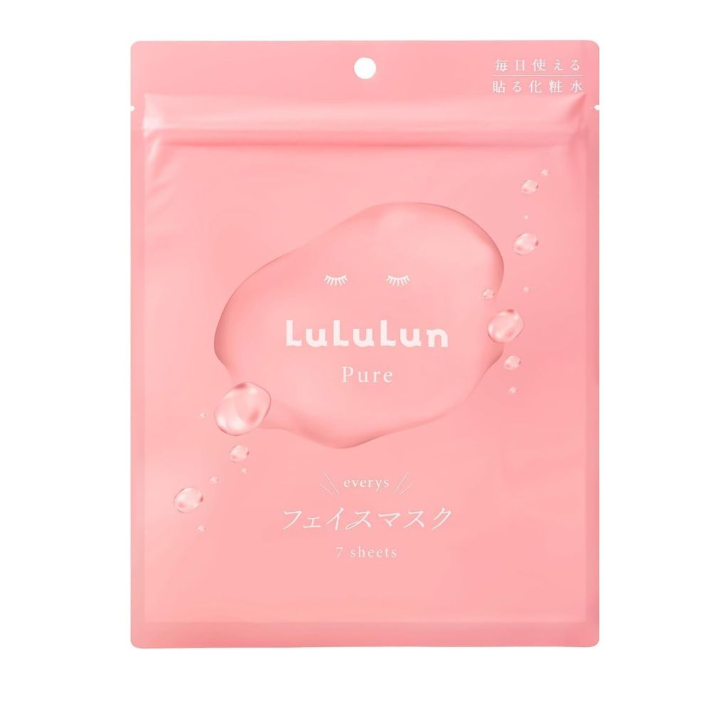 Lululun Pure - face mask to moisturize and prevent skin coarse, 7 pieces.