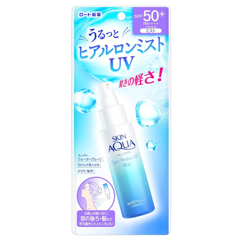 Rohto Skin Aqua Super Moisture UV Mist SPF50+ PA++++ - Солнцезащитный мист-спрей, 60 мл.