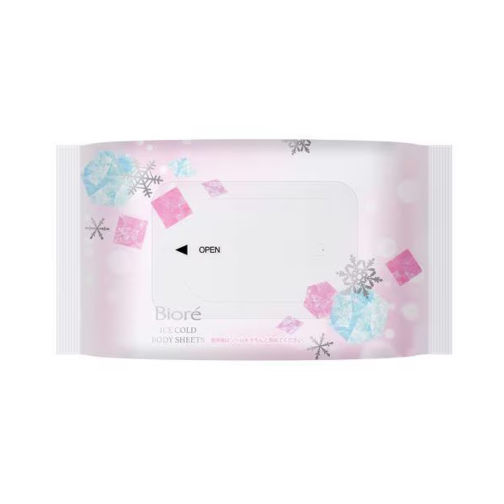Biore Cooling Body Sheets Refresh Floral 20 Blatt | Sofort kühlende Schweißtücher mit Hyaluronsäure – Japanische Körperpflege