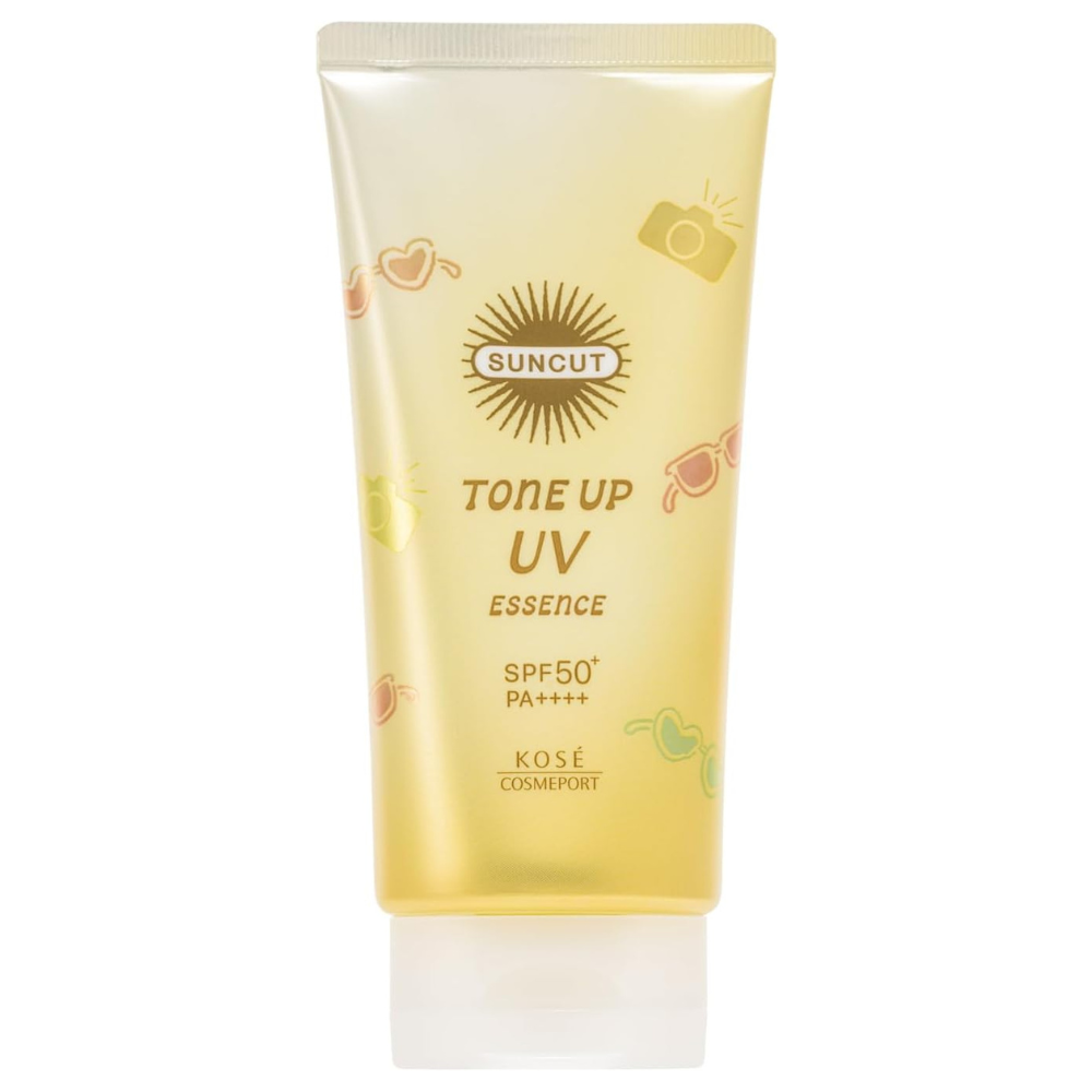 KOSE Suncut Tone Up UV Essence 80g SPF50+/PA++++ | Color-Correcting Japanese Sunscreen
