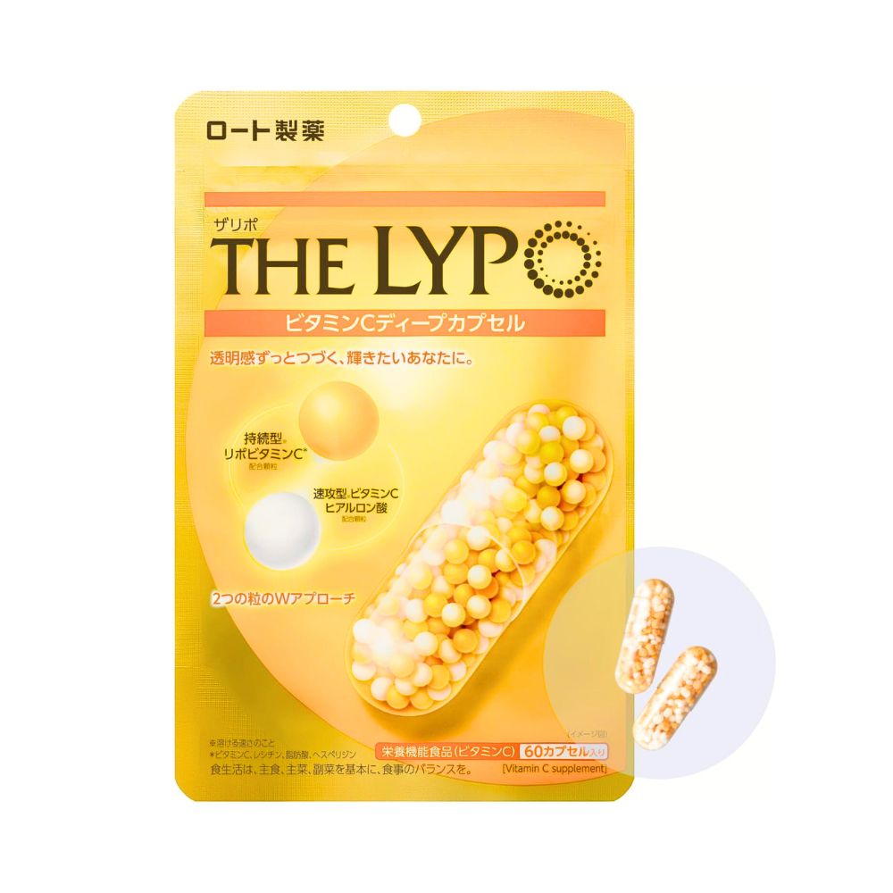 Rohto Lypo Vitamin C - Бьюти-саплимент с липосомальным витамином C и гиалуроновой кислотой, на 30 дней.