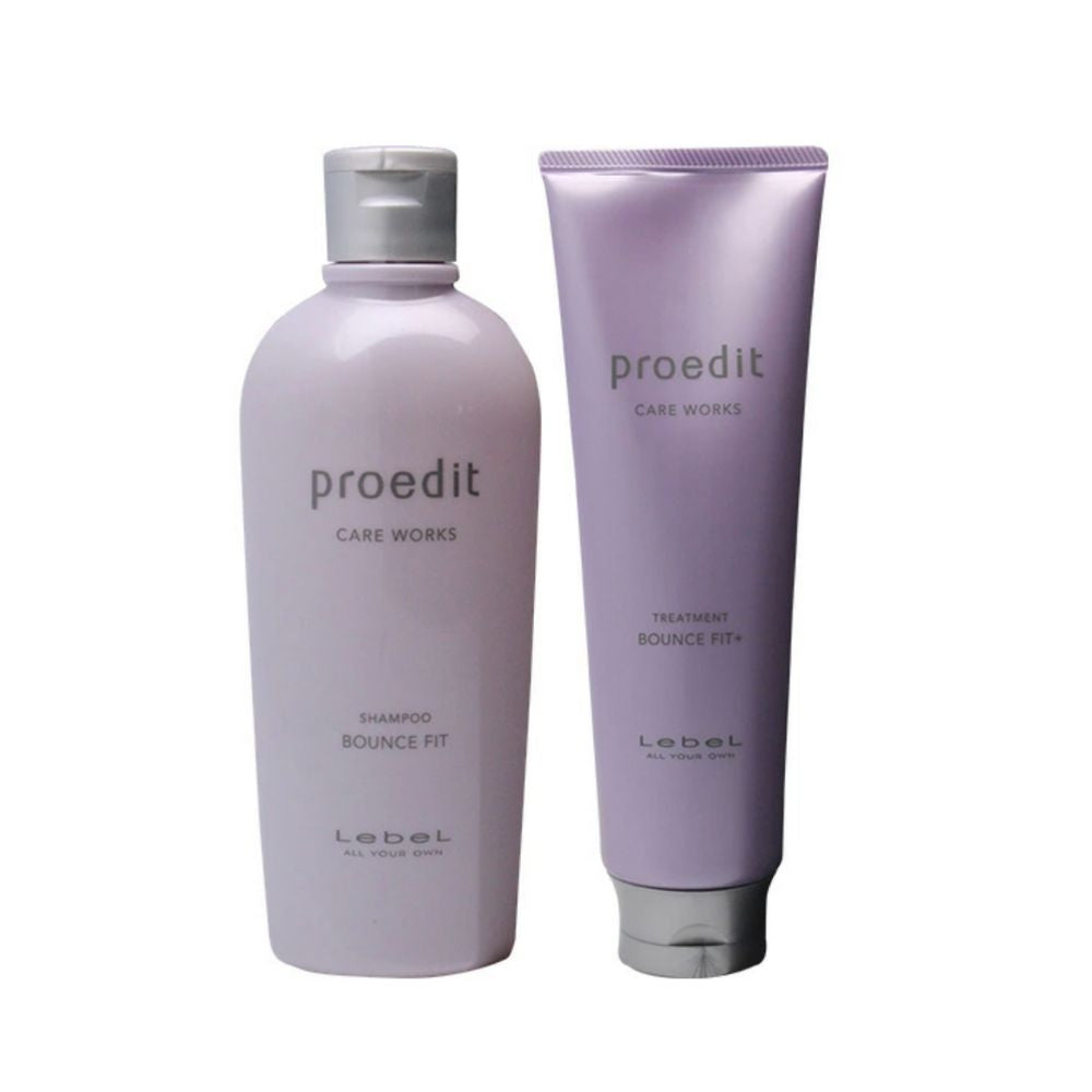 Lebel Proedit Bounce Fit Set - shampoo and mask to restore damaged hair, 300 ml and 250 g.