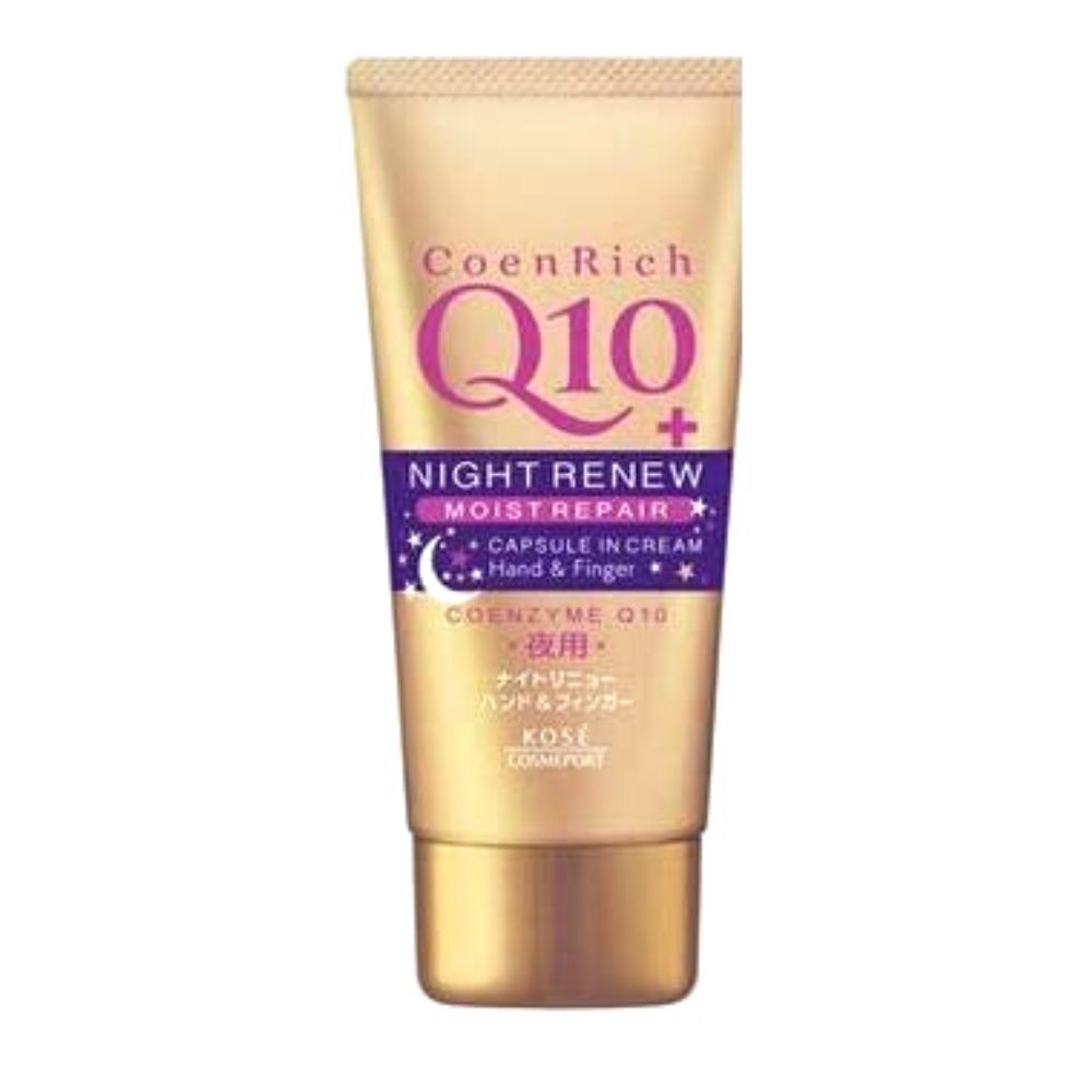 Kose Cosmeport Coen Rich Q10 - Ночной омолаживающий крем для рук и ногтей с коэнзимом Q10, 80 г.