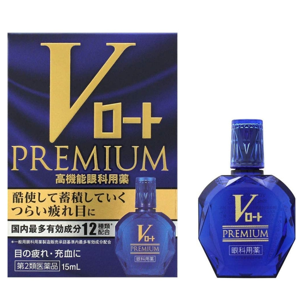 Rohto v Premium - يسقط من التعب مع التركيبة الأكثر مغذية لعين العيون ، 15 مل