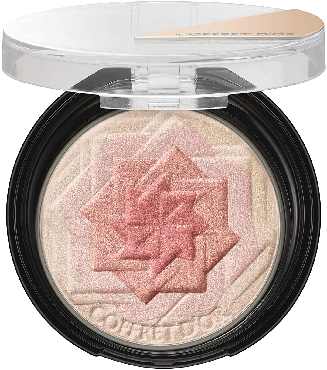 Kanebo Coffret d'or 01- Blush und Highlighter, Lachsrosa Farbe.