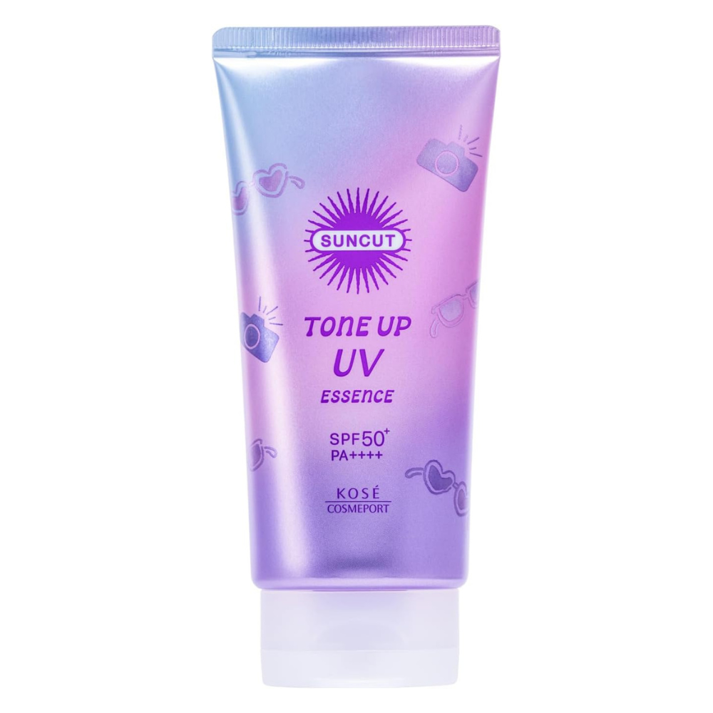 KOSE Suncut Tone Up UV Essence 80g SPF50+/PA++++ | Color-Correcting Japanese Sunscreen