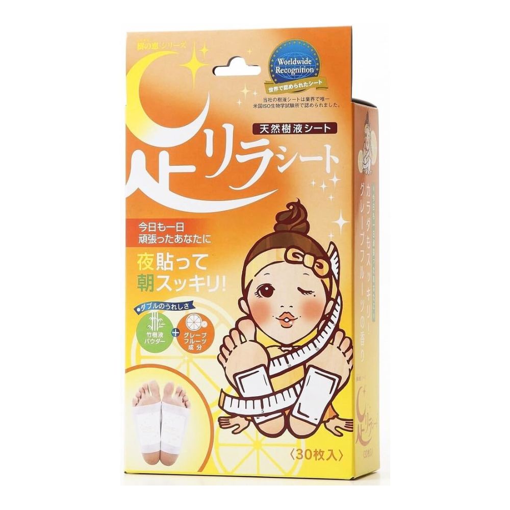 Honpo Legs Sheet Plasters Grapefruit — Japanese Herbal Detox Patches for Tired Legs, 30 pcs