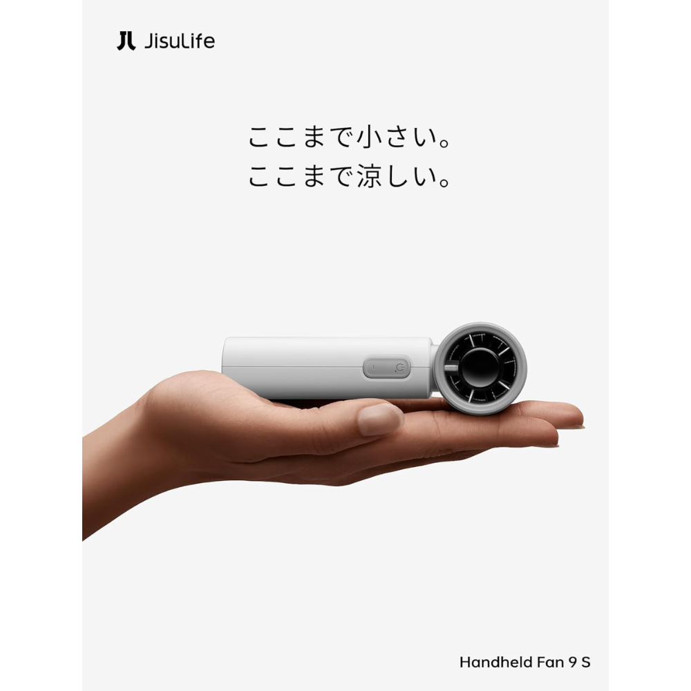 JisuLife Handventilator 9 S | Ultrakompakt, 22-Stunden-Akku, 5 Geschwindigkeiten, USB-C – japanisches Sommer-Gadget