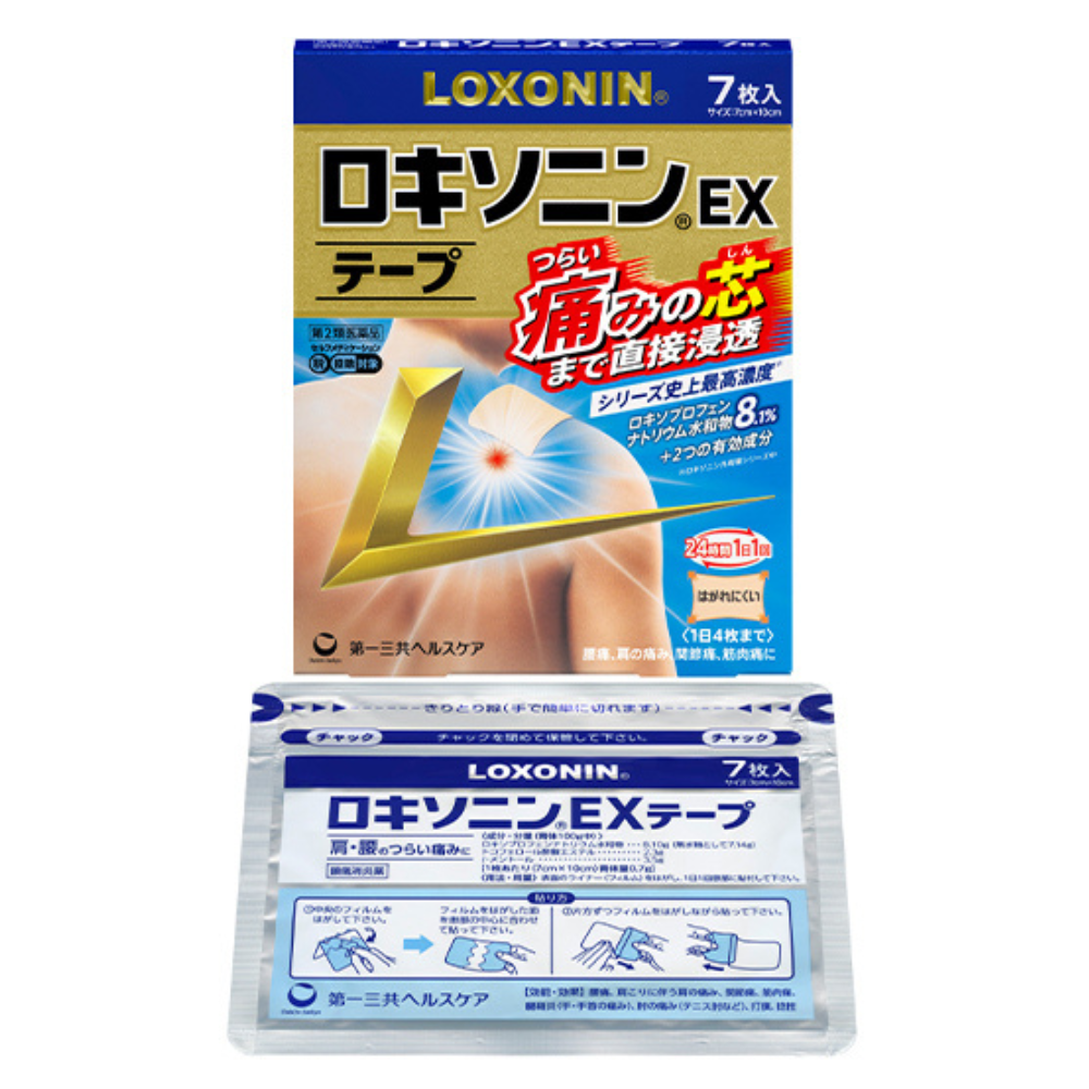 Loxonin EX Tape 7cm × 10cm Patches | Fast Pain Relief – Japanese OTC Analgesic
