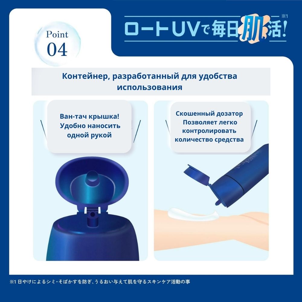 Rohto Skin Aqua Hyaluronic Serum UV - Sun -Sprotection Serum مع حمض الهيالورونيك SPF50+／ PA ++++ ، 70 جم.