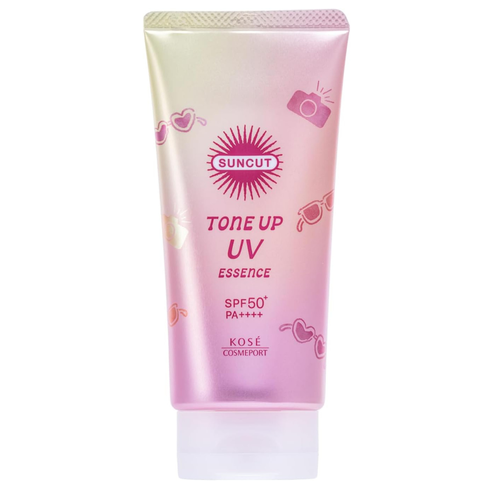 KOSE Suncut Tone Up UV Essence 80g SPF50+/PA++++ | Color-Correcting Japanese Sunscreen