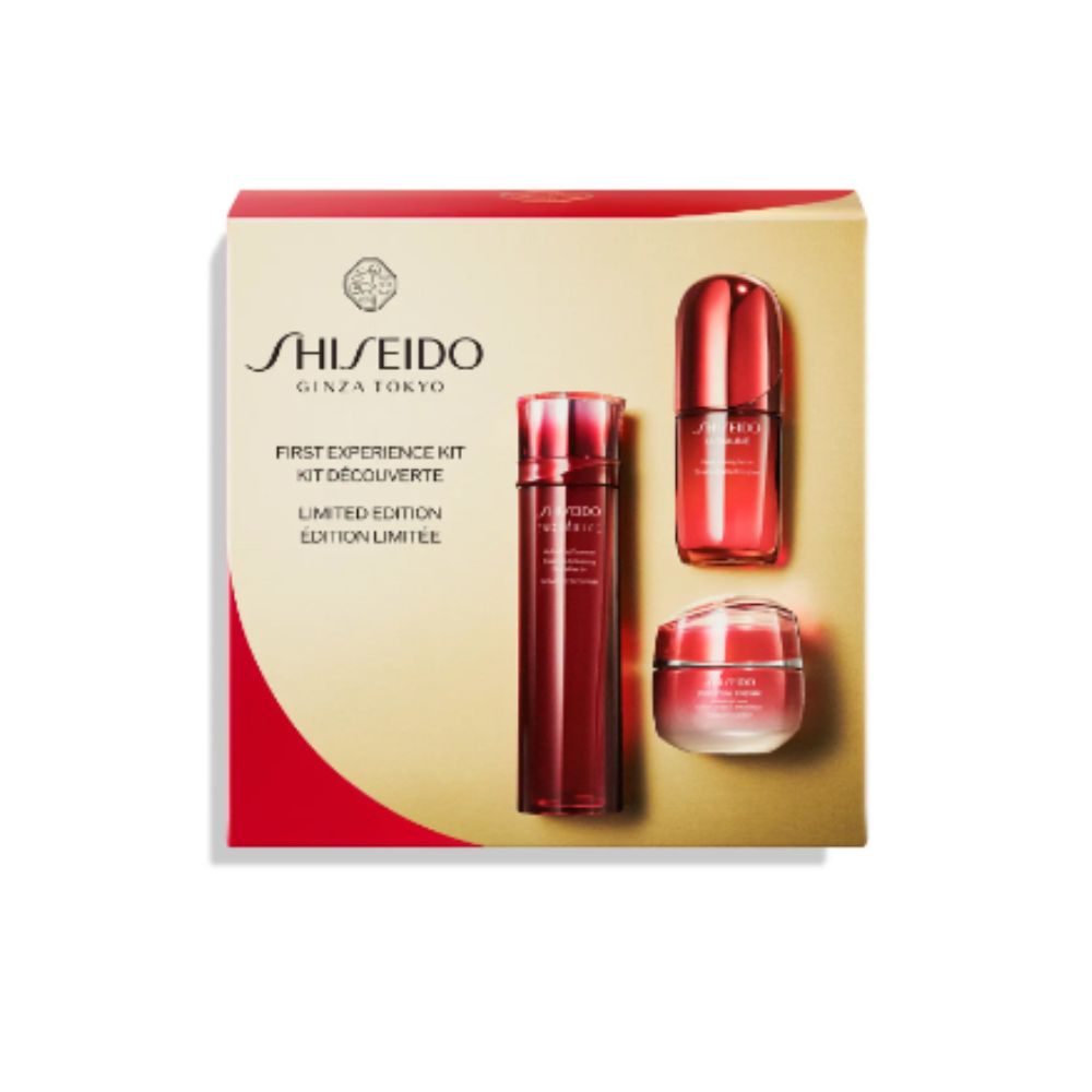 Shiseido Beauty Flow 3-Step Trial Kit - Лимитированный пробный набор для сияния и жизненной силы кожи: лосьон 30 мл, сыворотка 15 мл и крем 15 г.