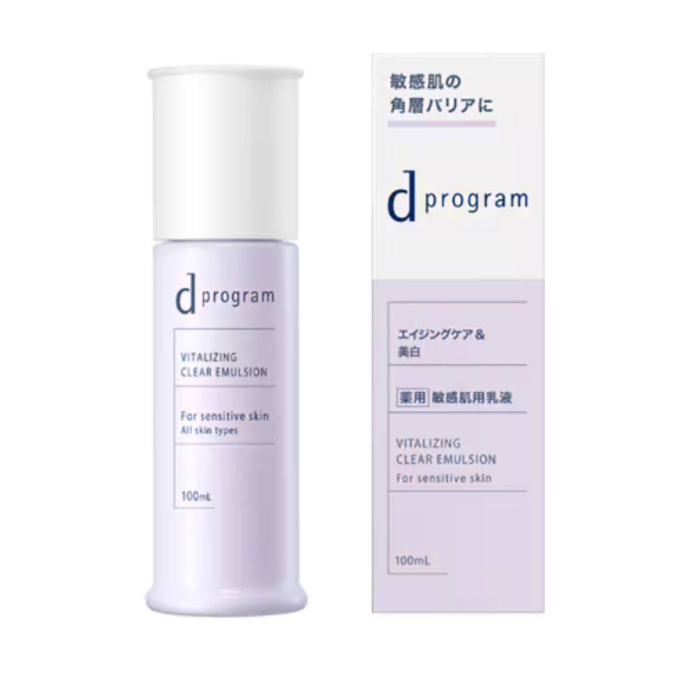 Shiseido d program Vitalizing Clear Emulsion EX - Антивозрастная и осветляющая эмульсия для чувствительной кожи, 100 мл.