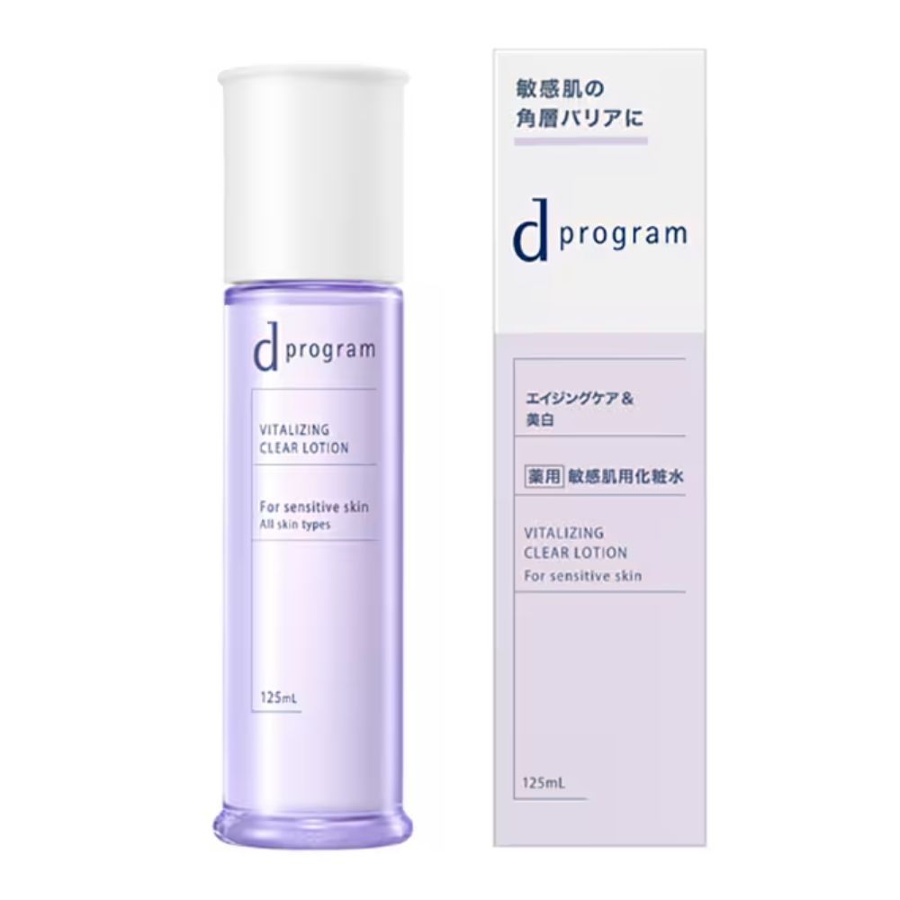Shiseido d program Vitalizing Clear Lotion EX - Антивозрастной осветляющий лосьон для чувствительной кожи, 125 мл.