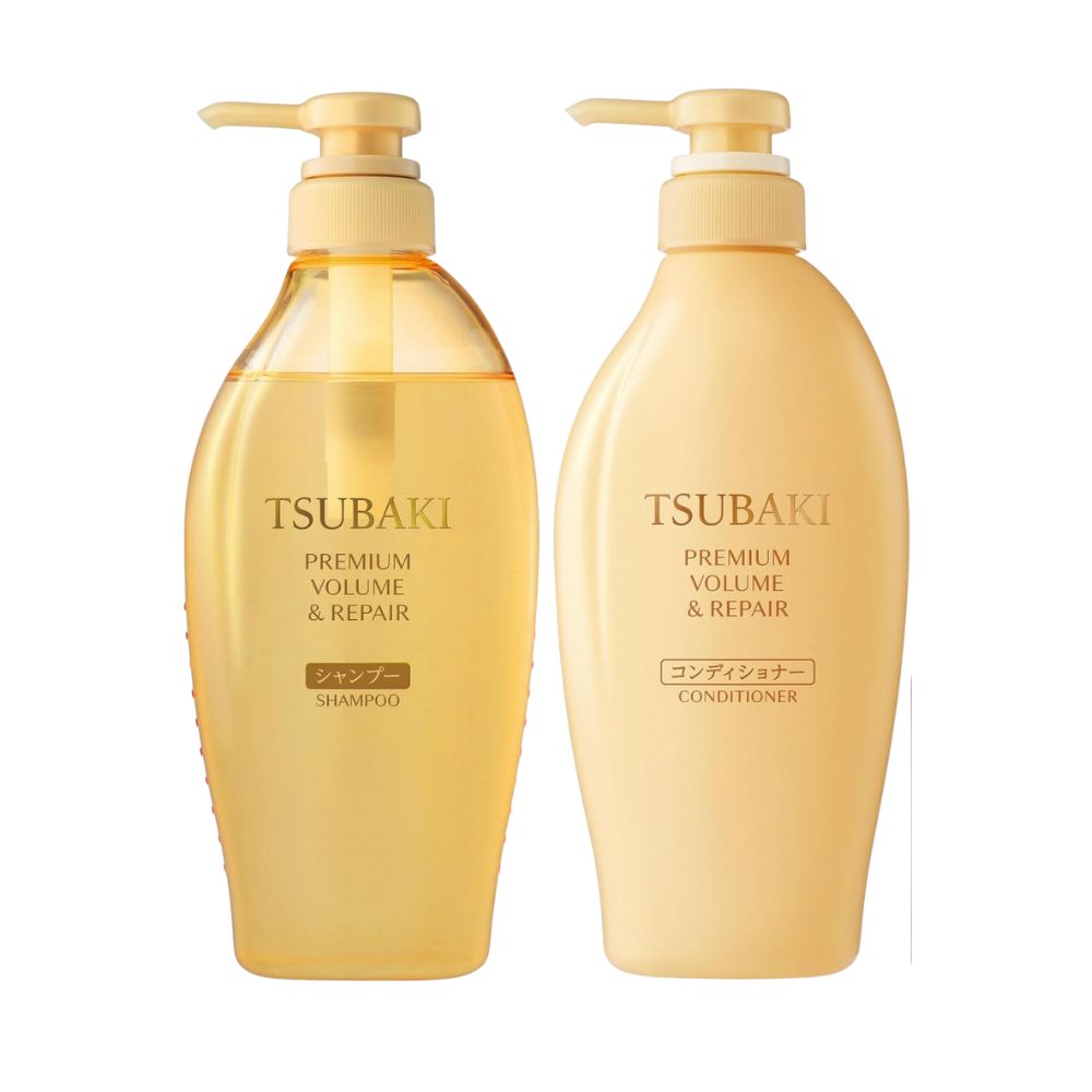 Shiseido TSubaki Premium Repair - Regenerating Shampoo and Hair Air Conditioner with Camellia Oil, 490 ml × 2