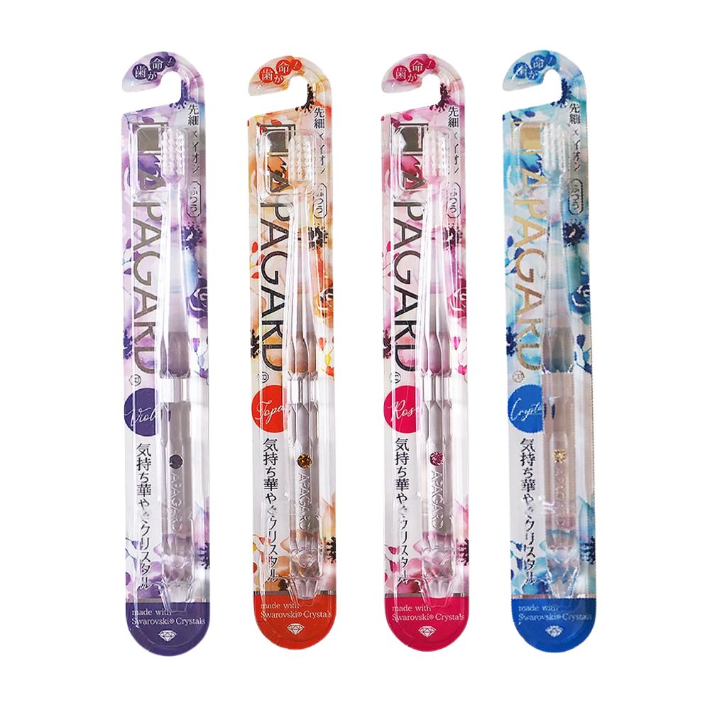 Apagard Swarovski Edition 1 pcs - Двухуровневая зубная щетка с турмалиновым напылением, с кристаллами Сваровски. 1 штука, цвет на выбор продавца.