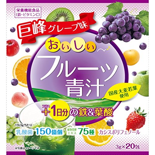 Yuwa Fruit Aojiru - Аодзиру с железом и фолиевой кислотой, 20 упаковок